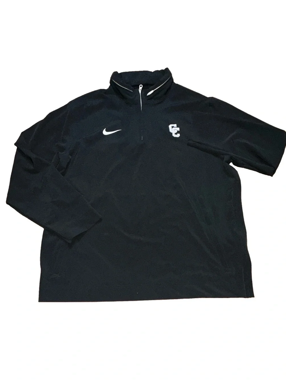 Nike Men’s XL Black Packable Hood Half Zip Coach Jacket Long Sleeve Gym Training